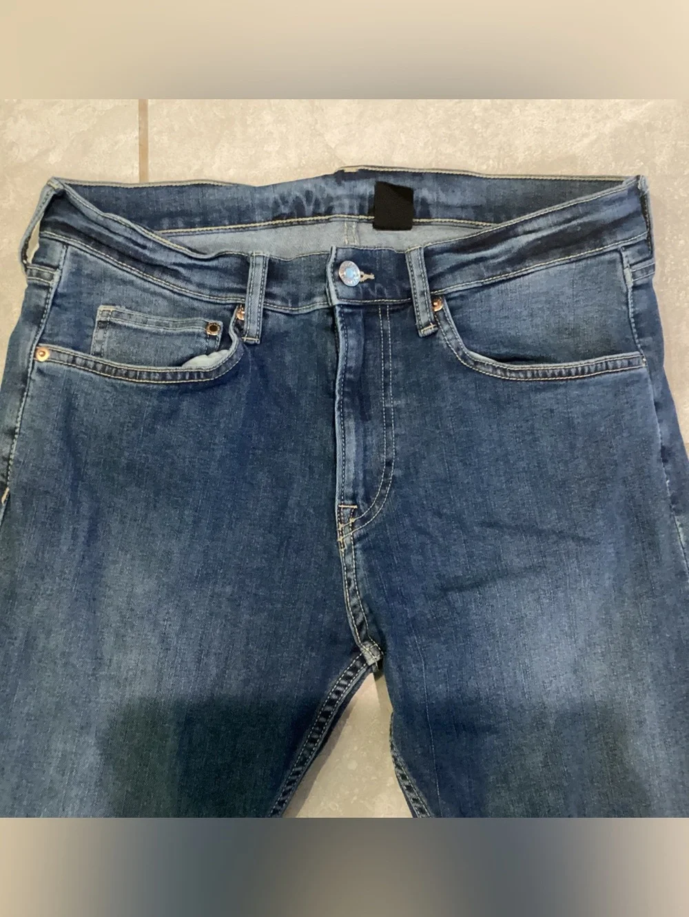 Men's Slim Fit Dark Blue Jeans